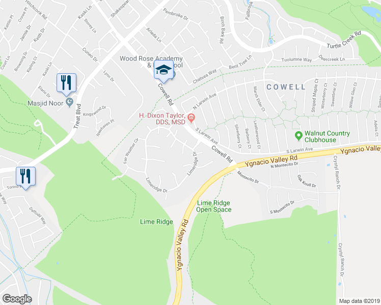 map of restaurants, bars, coffee shops, grocery stores, and more near 4401 Kearsarge Court in Concord