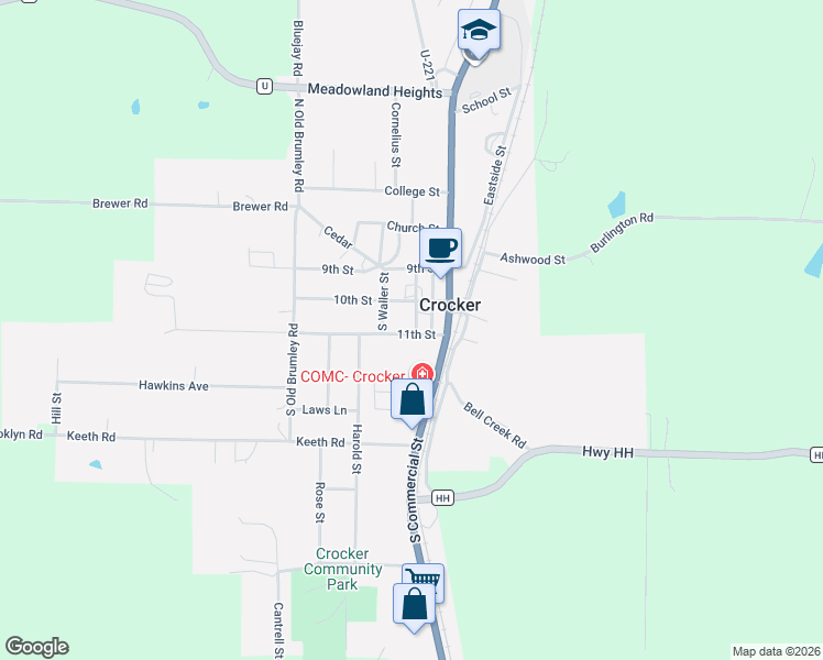 map of restaurants, bars, coffee shops, grocery stores, and more near 200 11th Street in Crocker