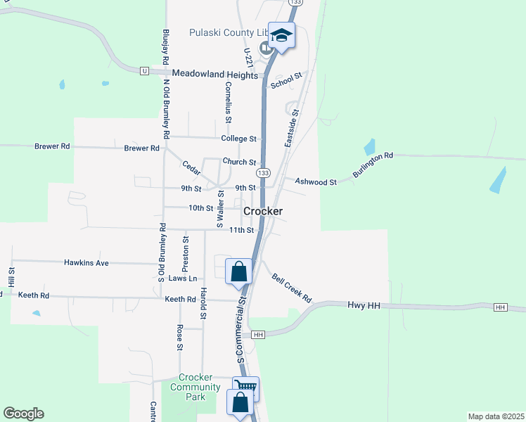 map of restaurants, bars, coffee shops, grocery stores, and more near in Crocker