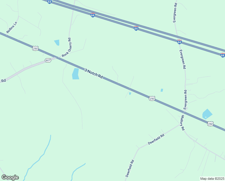 map of restaurants, bars, coffee shops, grocery stores, and more near 6345 3 Notch Road in Louisa