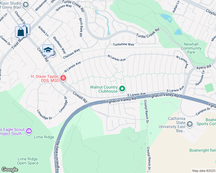 map of restaurants, bars, coffee shops, grocery stores, and more near 4485 Hock Maple Court in Concord