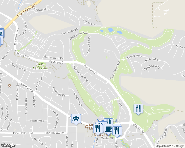 map of restaurants, bars, coffee shops, grocery stores, and more near 337 Saclan Terrace in Clayton