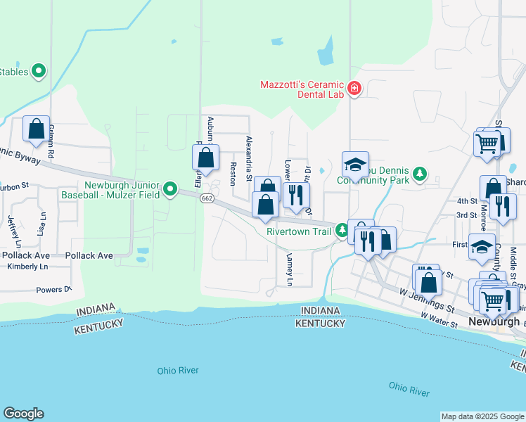 map of restaurants, bars, coffee shops, grocery stores, and more near 101 Temple in Newburgh