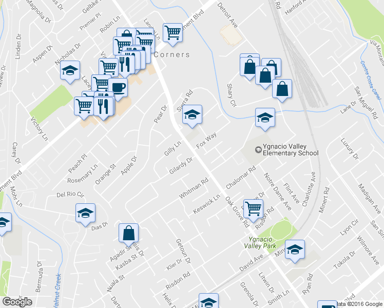 map of restaurants, bars, coffee shops, grocery stores, and more near 1021 Oak Grove Rd in Concord