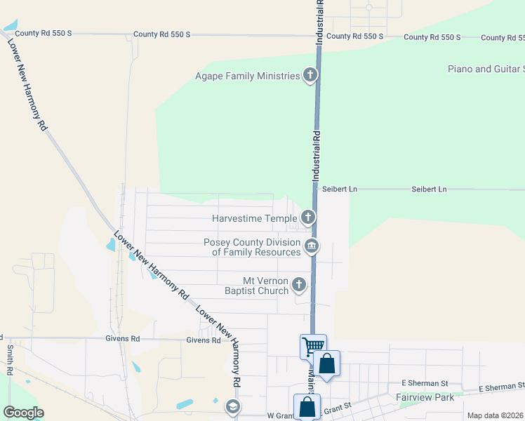 map of restaurants, bars, coffee shops, grocery stores, and more near 300-334 Sunset Drive in Mount Vernon