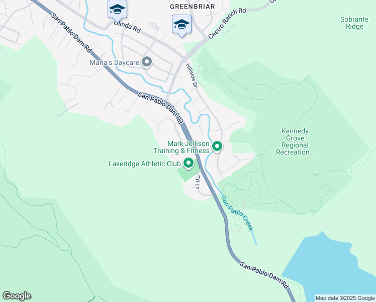 map of restaurants, bars, coffee shops, grocery stores, and more near in El Sobrante