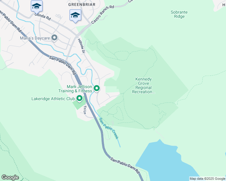 map of restaurants, bars, coffee shops, grocery stores, and more near 2563 Patra Drive in El Sobrante