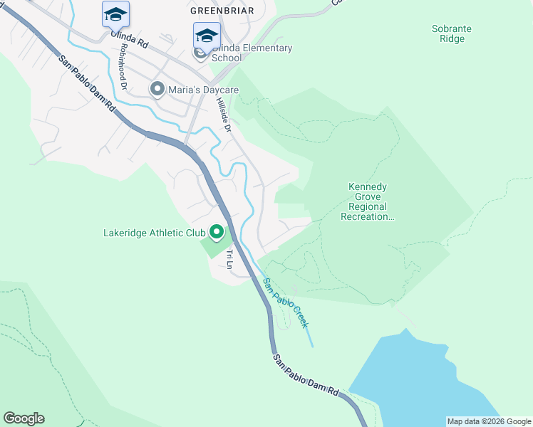 map of restaurants, bars, coffee shops, grocery stores, and more near 6351 Hillside Drive in El Sobrante