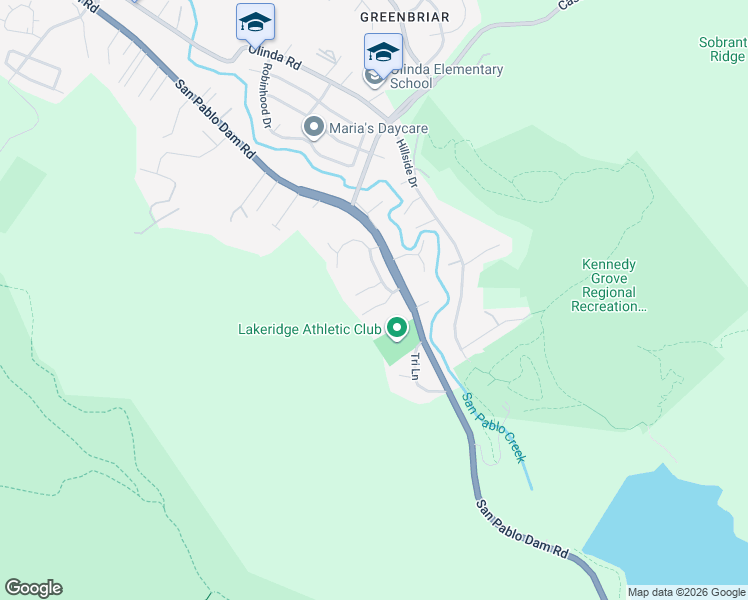 map of restaurants, bars, coffee shops, grocery stores, and more near 1027 Canyon Oaks Road in El Sobrante