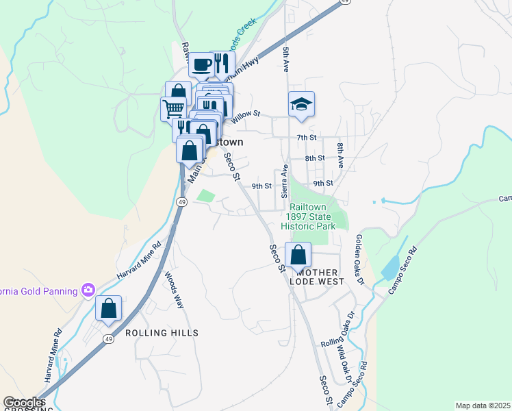 map of restaurants, bars, coffee shops, grocery stores, and more near 18020 3rd Avenue in Jamestown