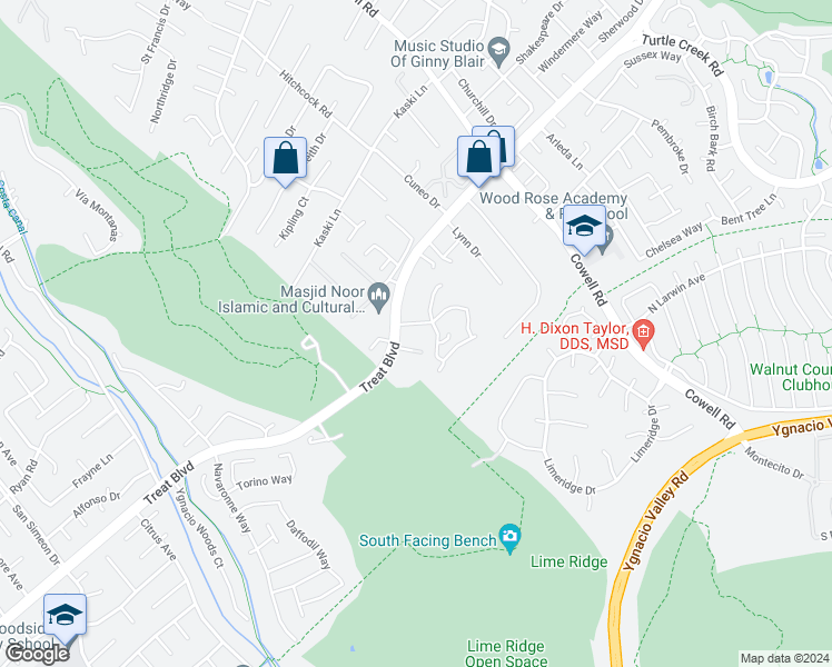 map of restaurants, bars, coffee shops, grocery stores, and more near 4318 Kingswood Drive in Concord