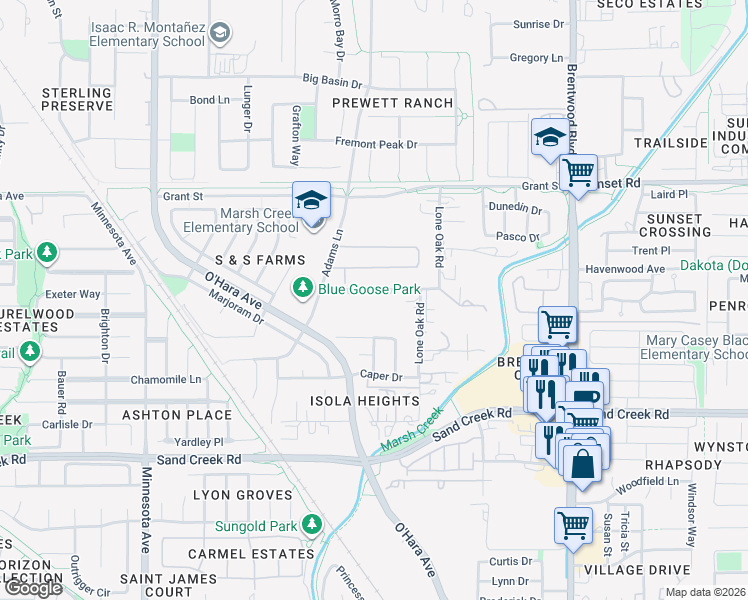 map of restaurants, bars, coffee shops, grocery stores, and more near 491 Gracie Lane in Brentwood