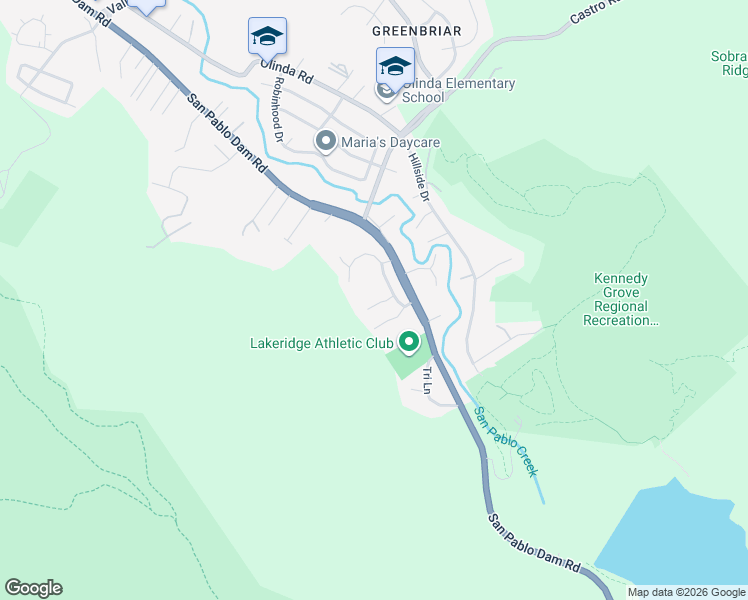 map of restaurants, bars, coffee shops, grocery stores, and more near 1027 Canyon Oaks Road in Richmond