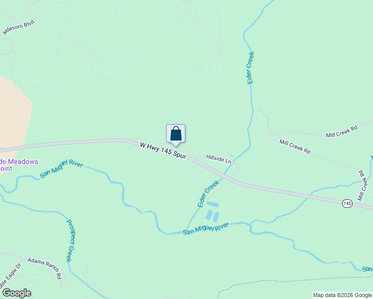 map of restaurants, bars, coffee shops, grocery stores, and more near 63 Pilot Knob Lane in Telluride