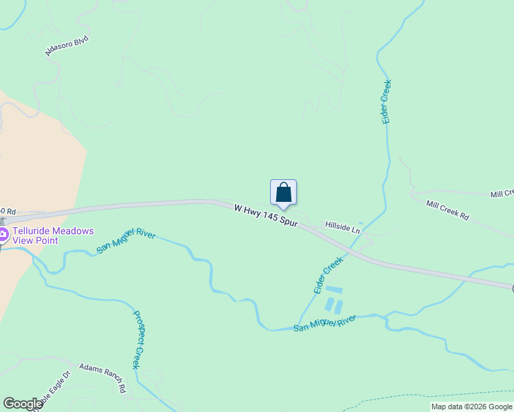 map of restaurants, bars, coffee shops, grocery stores, and more near 35 Pilot Knob Lane in Telluride