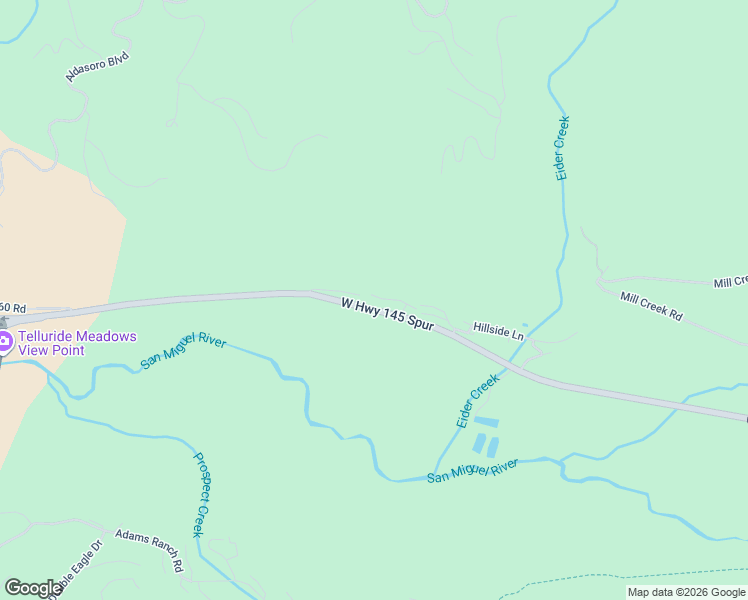 map of restaurants, bars, coffee shops, grocery stores, and more near Pilot Knob Lane in Telluride