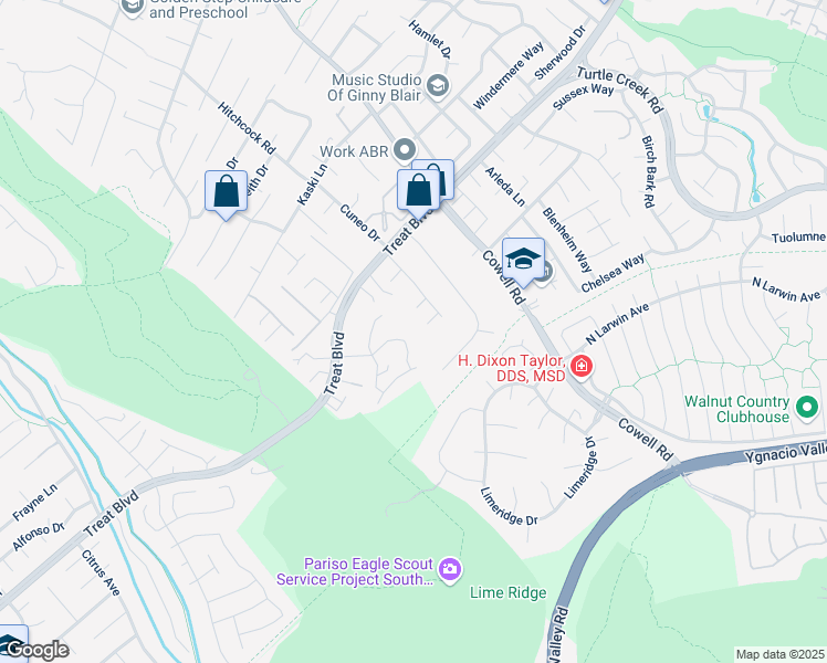 map of restaurants, bars, coffee shops, grocery stores, and more near 4347 Kingswood Drive in Concord
