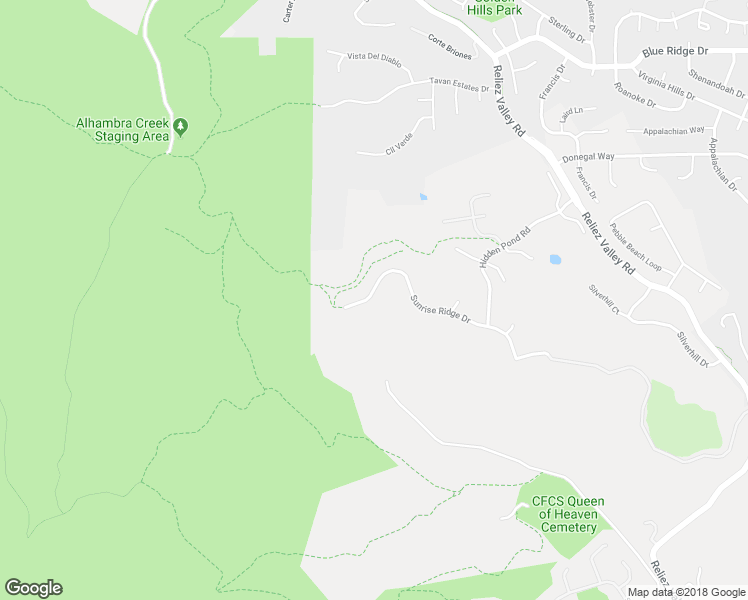 map of restaurants, bars, coffee shops, grocery stores, and more near 1255 Sunrise Ridge Drive in Lafayette