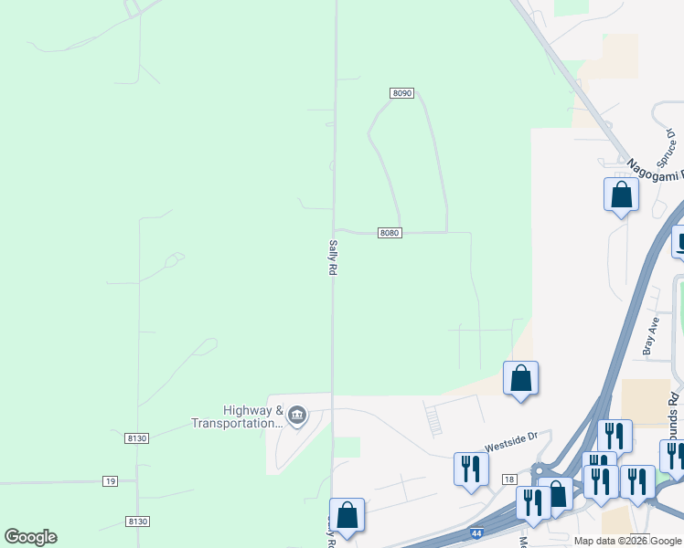 map of restaurants, bars, coffee shops, grocery stores, and more near 10400 County Road 8110 in Rolla