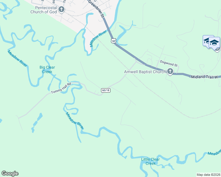 map of restaurants, bars, coffee shops, grocery stores, and more near County Route 60/18 in Rupert
