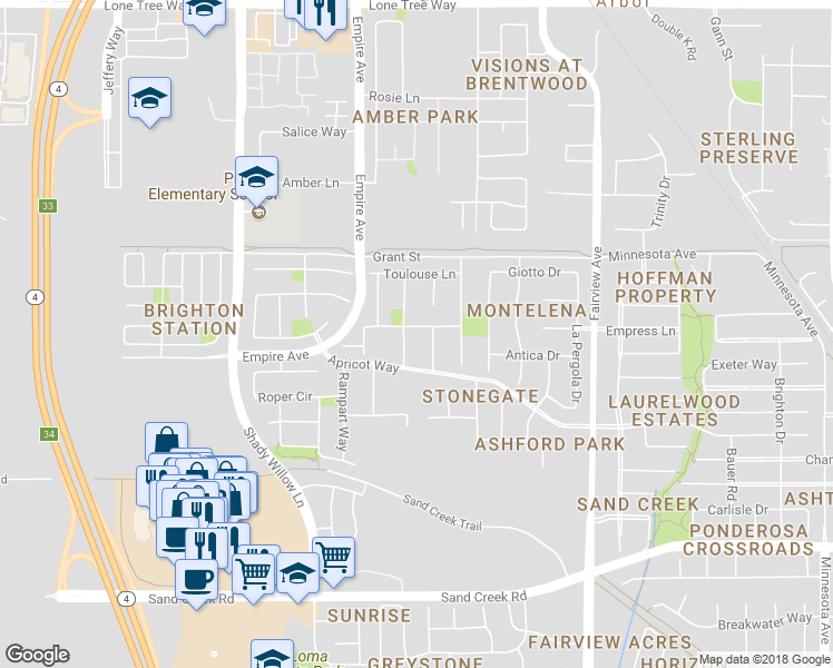 map of restaurants, bars, coffee shops, grocery stores, and more near 1850 Saint Michaels Way in Brentwood