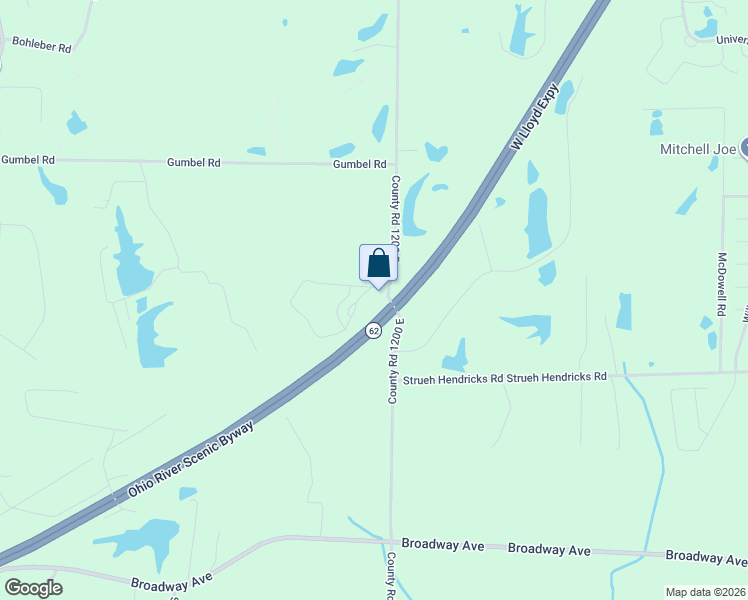 map of restaurants, bars, coffee shops, grocery stores, and more near 11921 Deer Run in Evansville