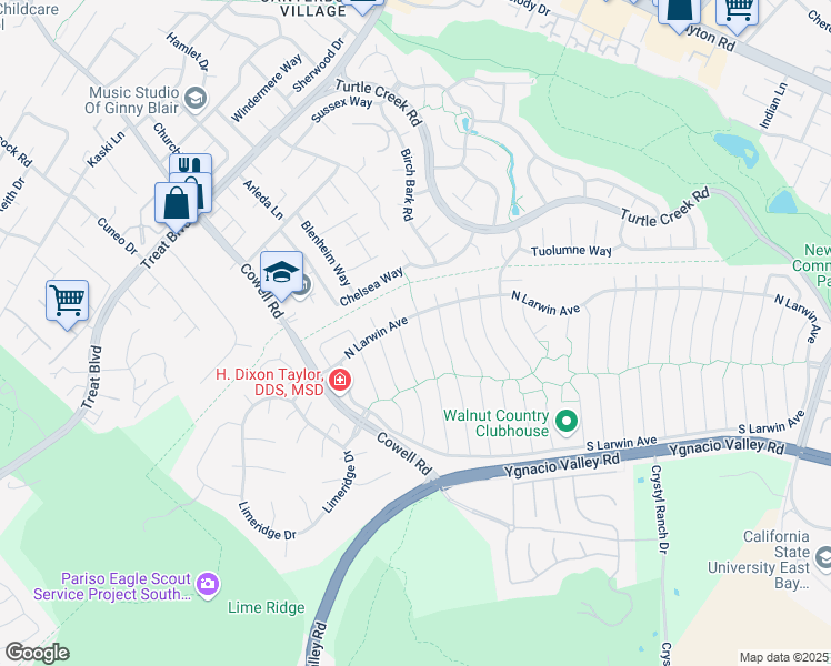 map of restaurants, bars, coffee shops, grocery stores, and more near 4407 Red Maple Court in Concord