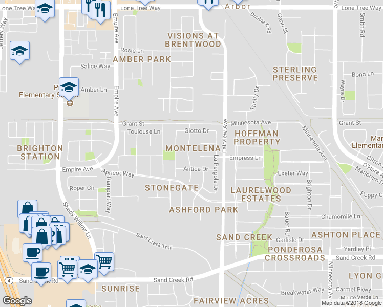 map of restaurants, bars, coffee shops, grocery stores, and more near 1924 Sofia Way in Brentwood