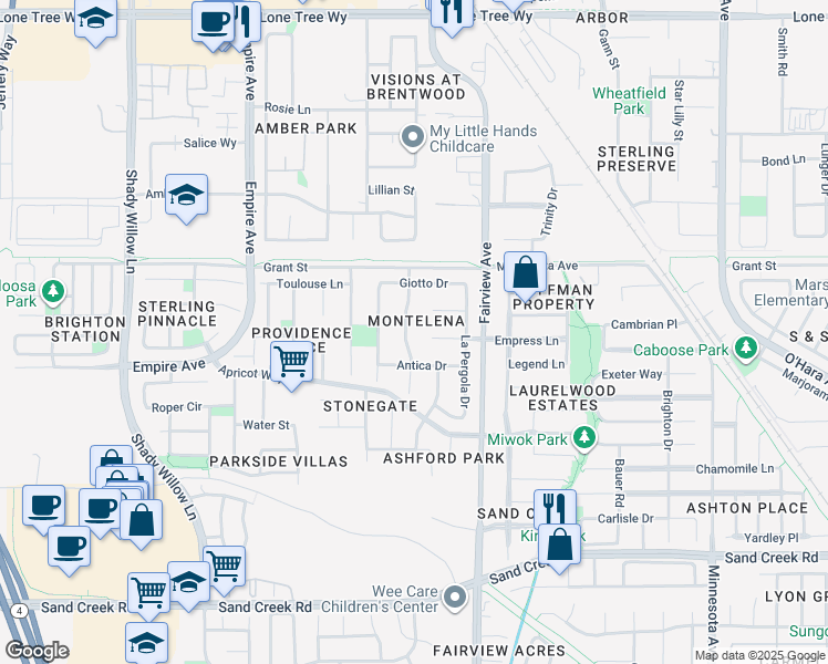 map of restaurants, bars, coffee shops, grocery stores, and more near 1924 Sofia Way in Brentwood