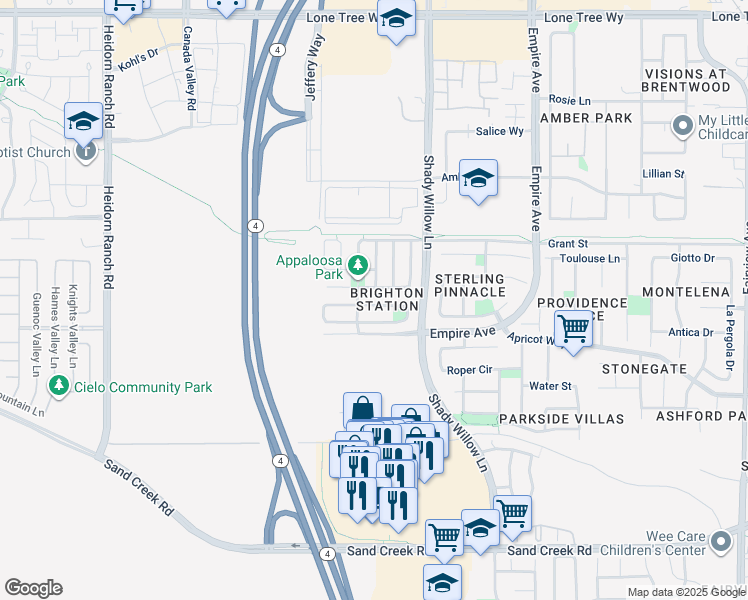 map of restaurants, bars, coffee shops, grocery stores, and more near 2324 Blue Ridge Avenue in Brentwood