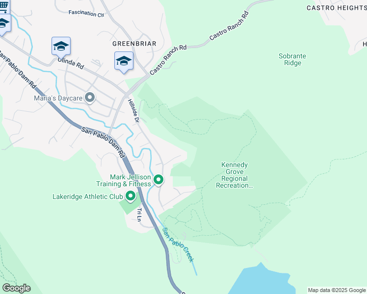 map of restaurants, bars, coffee shops, grocery stores, and more near 2543 Heide Court in El Sobrante