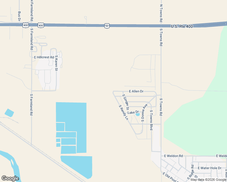 map of restaurants, bars, coffee shops, grocery stores, and more near 501 South Randy Lane in Garden City
