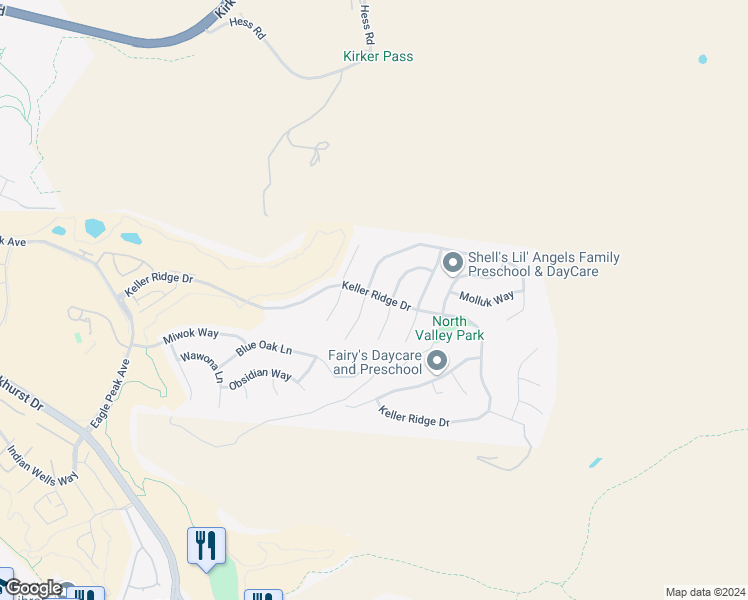 map of restaurants, bars, coffee shops, grocery stores, and more near 301 Windmill Canyon Place in Clayton