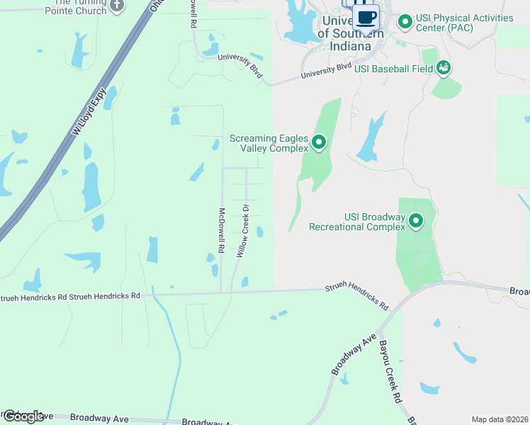 map of restaurants, bars, coffee shops, grocery stores, and more near 9009 Marfield Court in Evansville