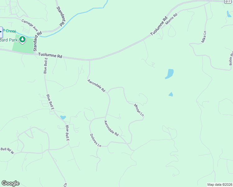 map of restaurants, bars, coffee shops, grocery stores, and more near 18215 Aarondale Road in Sonora
