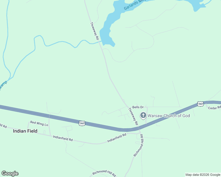 map of restaurants, bars, coffee shops, grocery stores, and more near 373 Threeway Road in Warsaw