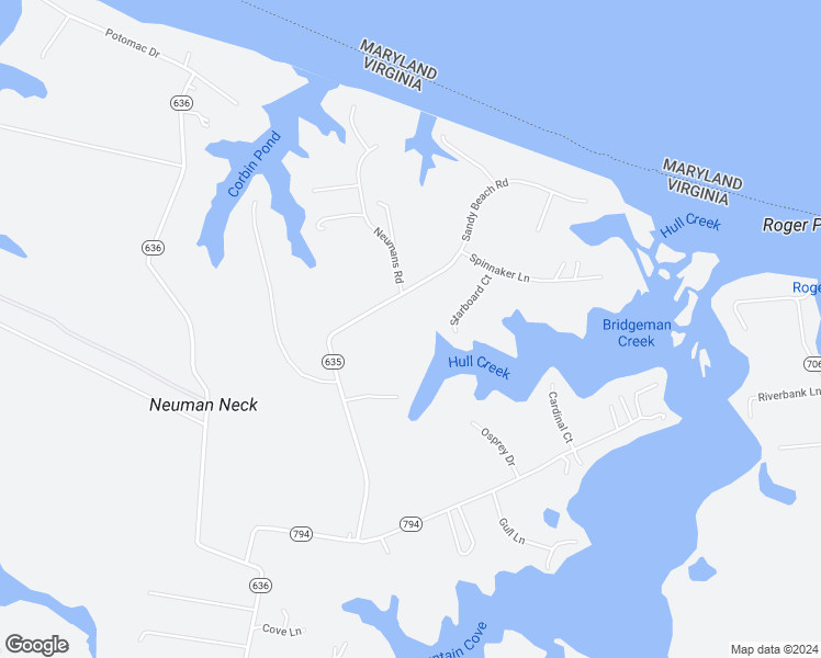 map of restaurants, bars, coffee shops, grocery stores, and more near 632 Sandy Beach Road in Heathsville