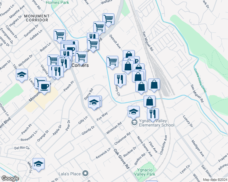 map of restaurants, bars, coffee shops, grocery stores, and more near 1049 Shary Circle in Concord