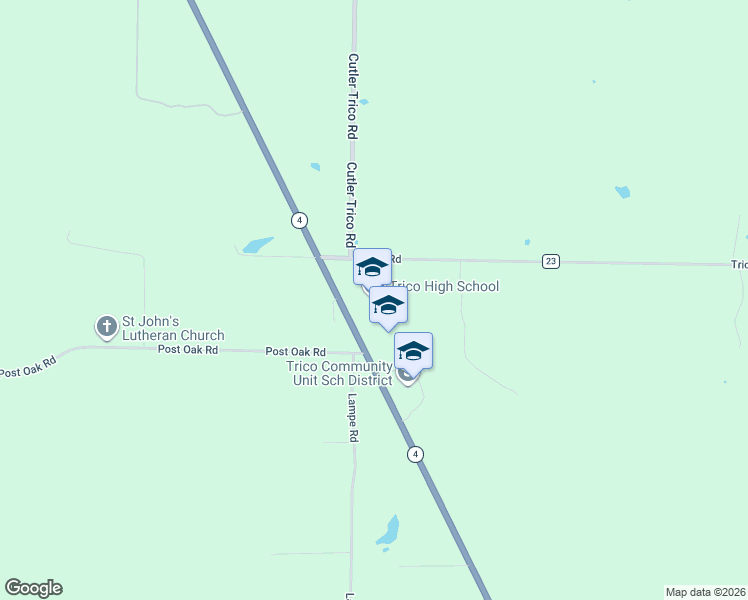 map of restaurants, bars, coffee shops, grocery stores, and more near 16533 Illinois 4 in Campbell Hill