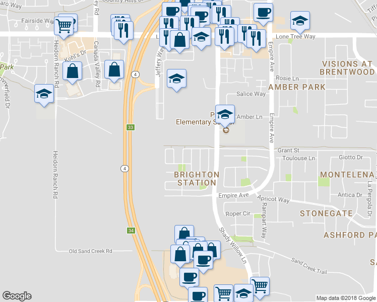 map of restaurants, bars, coffee shops, grocery stores, and more near 1895 El Dorado Avenue in Brentwood