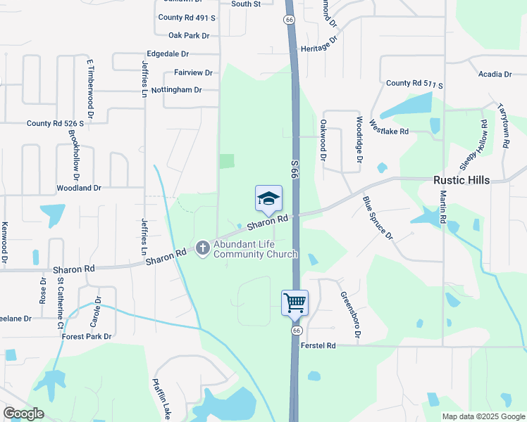 map of restaurants, bars, coffee shops, grocery stores, and more near 5433 Newburgh Heights Drive in Newburgh