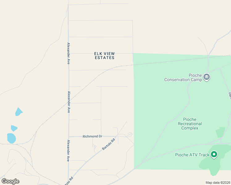 map of restaurants, bars, coffee shops, grocery stores, and more near Hickory Way in Pioche