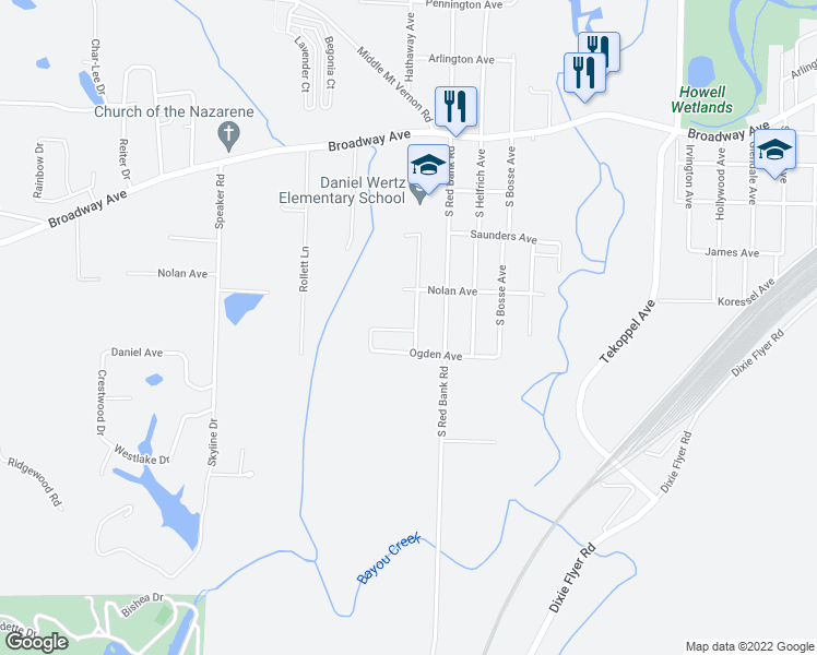 map of restaurants, bars, coffee shops, grocery stores, and more near 1923 Hathaway Avenue in Evansville