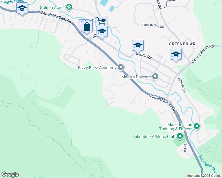 map of restaurants, bars, coffee shops, grocery stores, and more near 2200 Bristlecone Drive in Richmond
