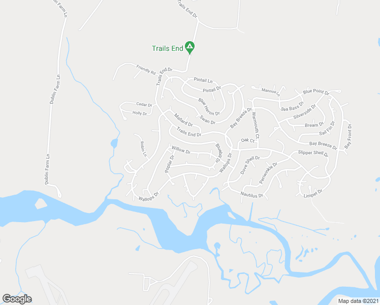 map of restaurants, bars, coffee shops, grocery stores, and more near Willow Drive in Horntown