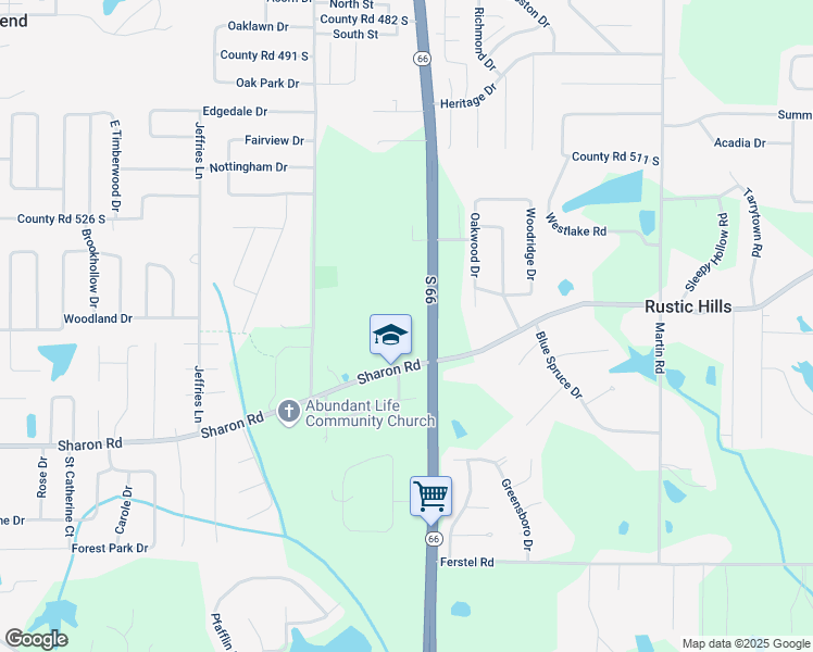 map of restaurants, bars, coffee shops, grocery stores, and more near 5433 Newburgh Heights Drive in Newburgh