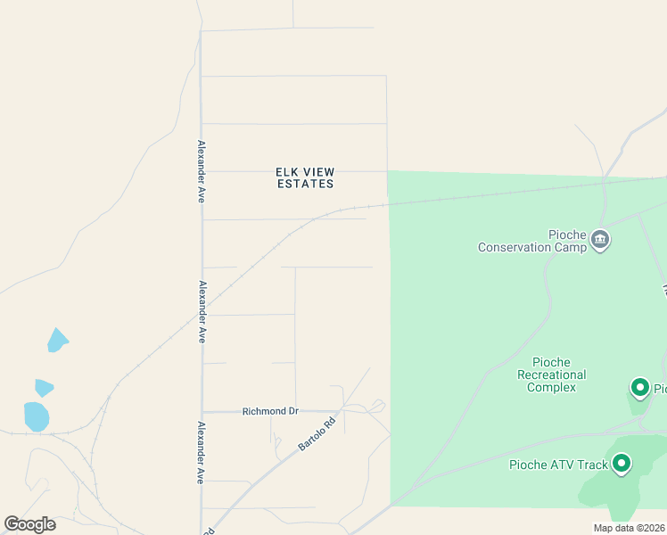 map of restaurants, bars, coffee shops, grocery stores, and more near Hickory Way in Pioche