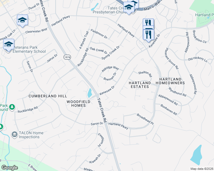 map of restaurants, bars, coffee shops, grocery stores, and more near 1109 Seville Court in Lexington