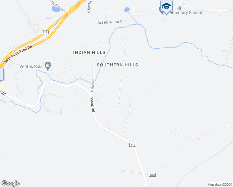 map of restaurants, bars, coffee shops, grocery stores, and more near 2862 Southern Hills Drive in North Garden
