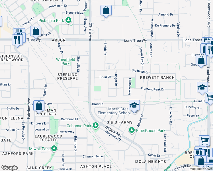 map of restaurants, bars, coffee shops, grocery stores, and more near 1977 Kayten Place in Brentwood